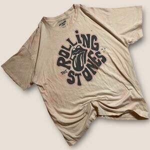 American Eagle Rolling Stones Band Tee M Oversized Beige Graphic Rock shirt M01